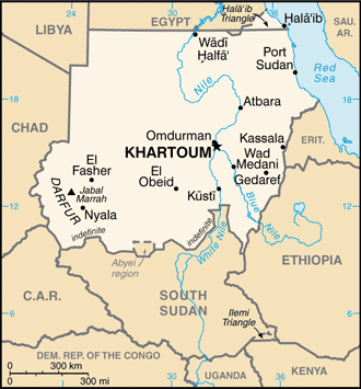 New Map of Sudan, North and South